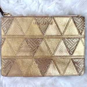 Michael Kors gold clutch